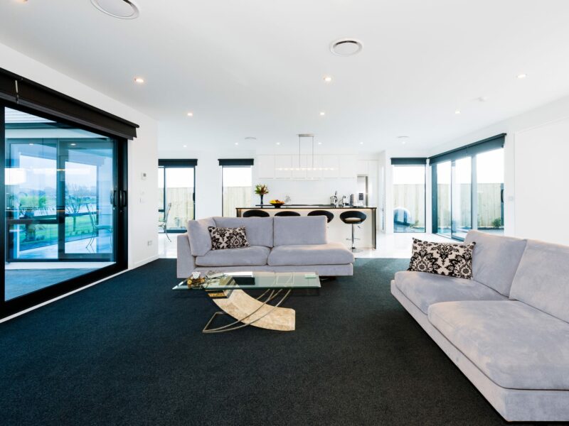 A new build home in Christchurch, New Zealand by Trendsetter Homes builders called Blue Glass House