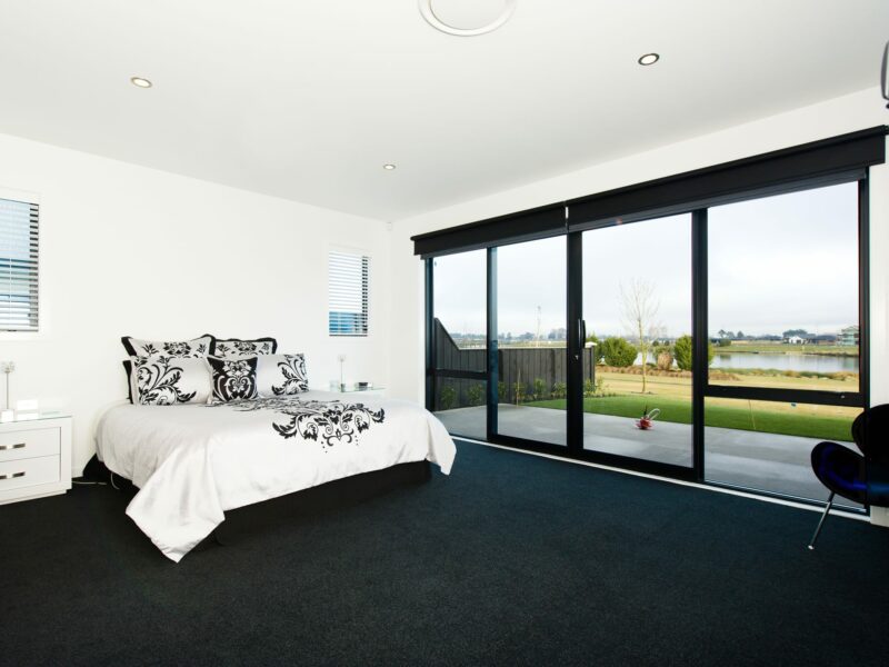 The Blue Glass House new build in Pegasus Lake, North Canterbury built by Trendsetter Homes