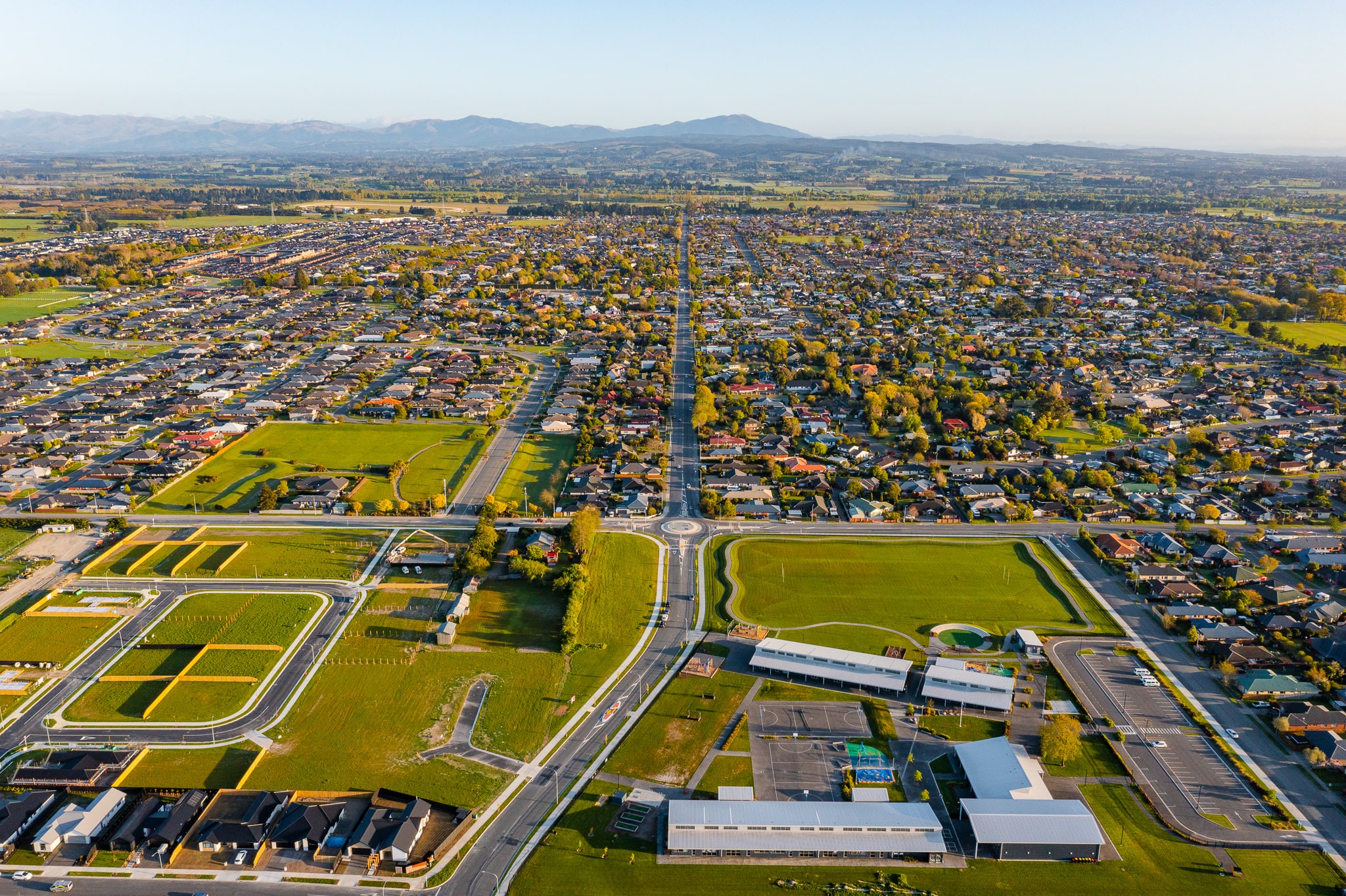 A township view of the new builds in Rangiora, North Canterbury completed by Trendsetter Homes