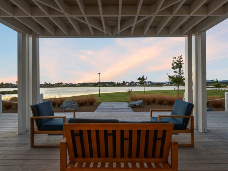 An outdoor living area in a Pegasus new home build by Trendsetter Homes in Christchurch